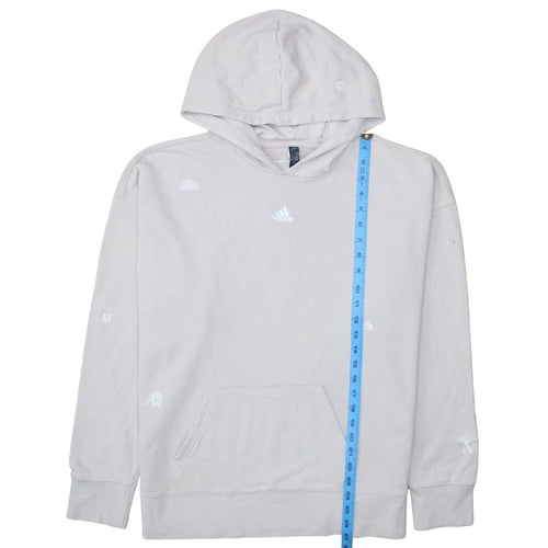 Adidas Women's Beige Pullover Hoodie L 16-18 Hooded Sweatshirt