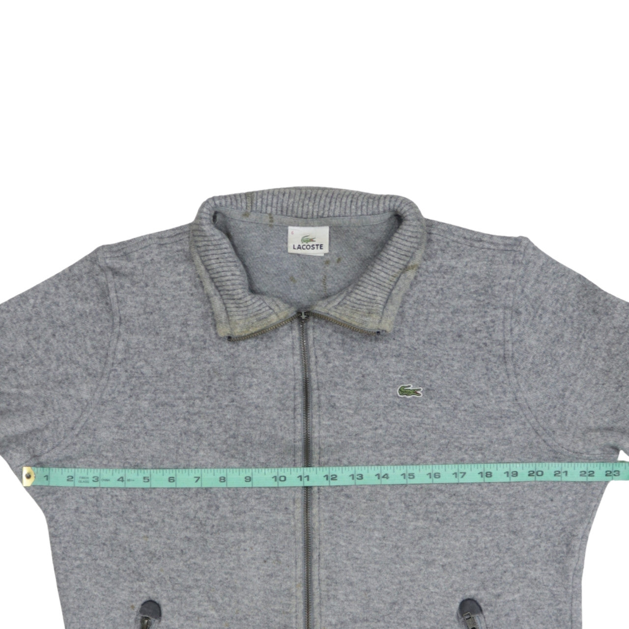 Lacoste Men's Grey Full Zip Fleece Sweatshirt XL