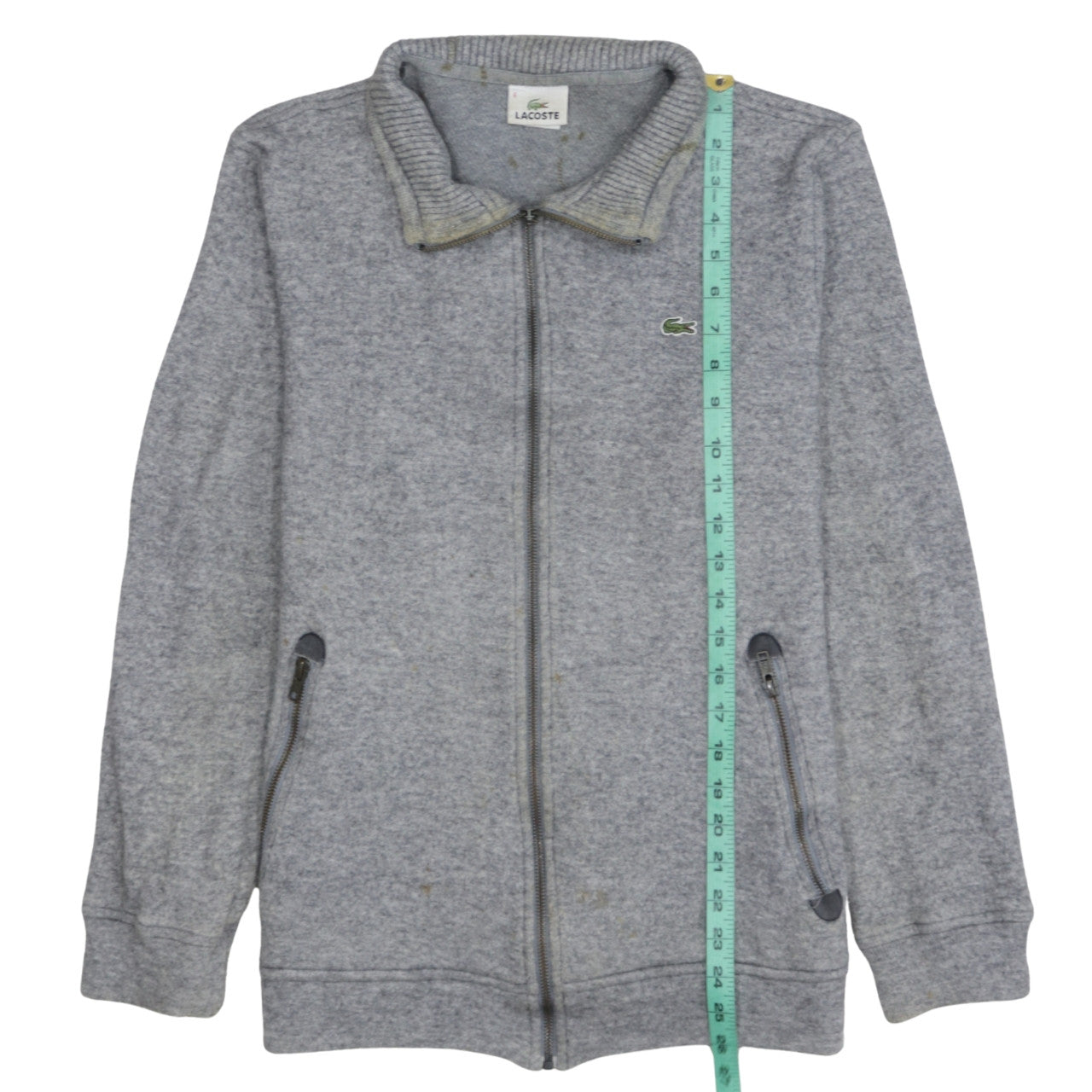 Lacoste Men's Grey Full Zip Fleece Sweatshirt XL