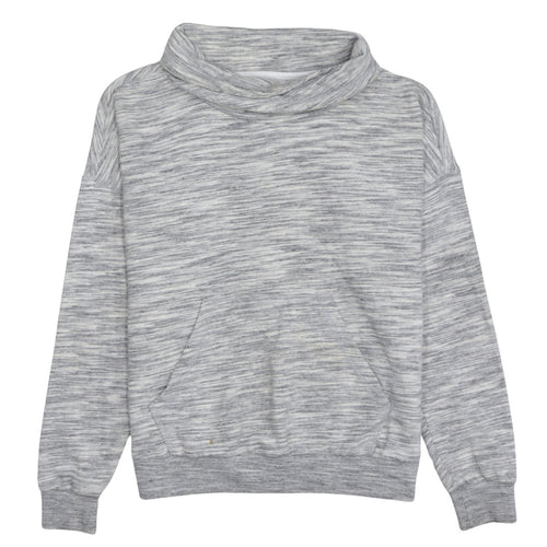 Reebok Women Grey Marl Cowl Neck Pullover Sweatshirt Size M