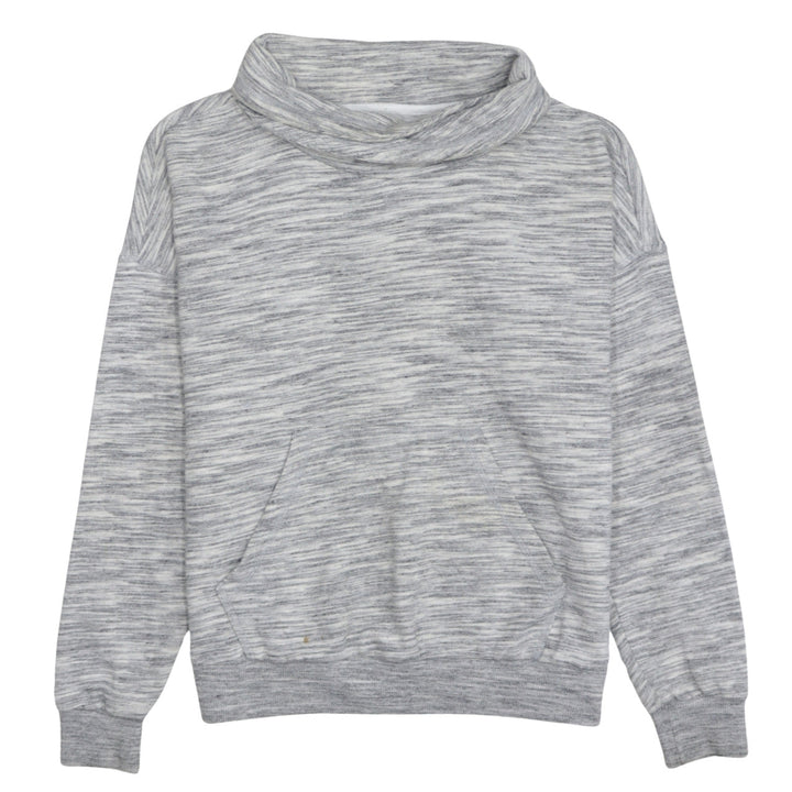 Reebok Women Grey Marl Cowl Neck Pullover Sweatshirt Size M