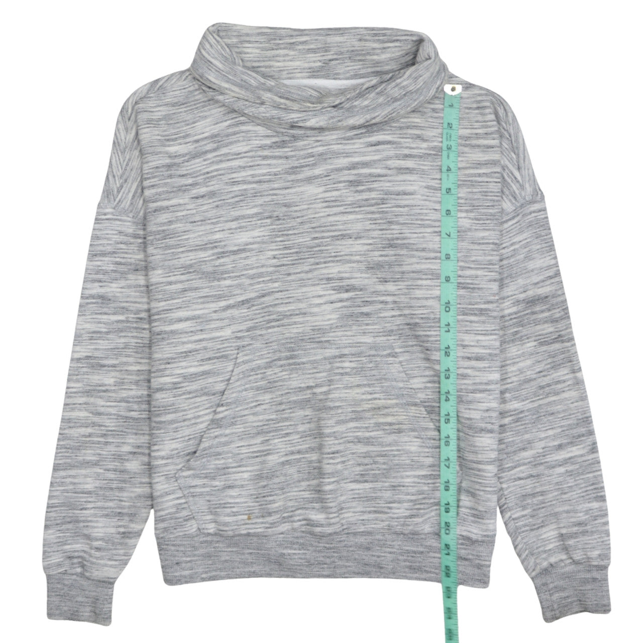 Reebok Women Grey Marl Cowl Neck Pullover Sweatshirt Size M
