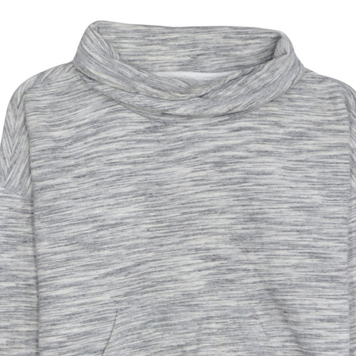 Reebok Women Grey Marl Cowl Neck Pullover Sweatshirt Size M
