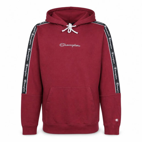 Champion Men's Red Pullover Hoodie Size L Logo Tape Sportswear