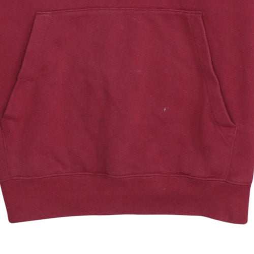 Champion Men's Red Pullover Hoodie Size L Logo Tape Sportswear