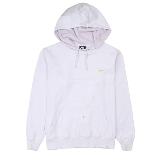 Nike Womens White Pullover Hoodie Medium Cotton Blend Casual
