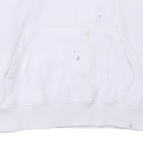 Nike Womens White Pullover Hoodie Medium Cotton Blend Casual