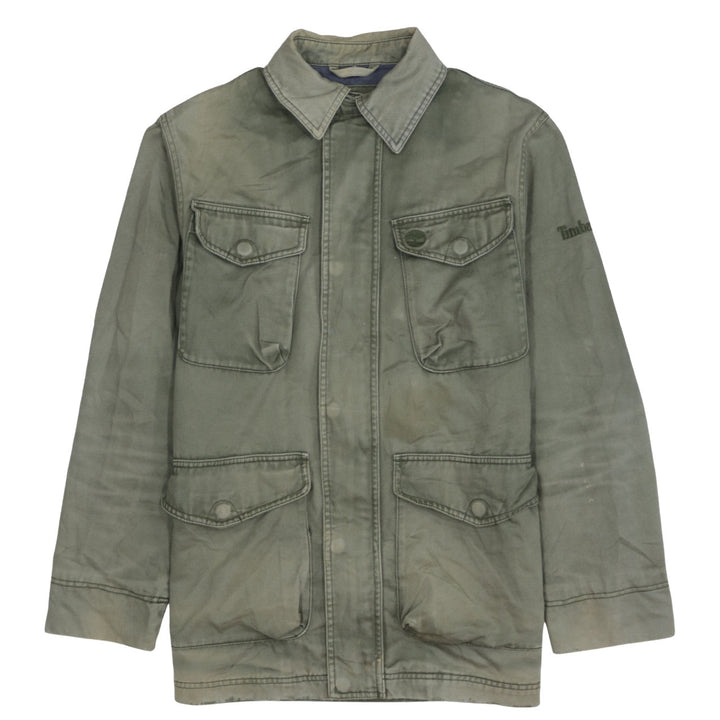 Timberland Men's Green Cotton Military Jacket Size S Regular Fit