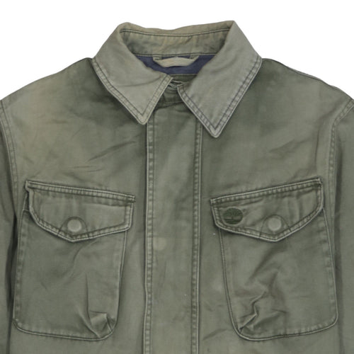 Timberland Men's Green Cotton Military Jacket Size S Regular Fit