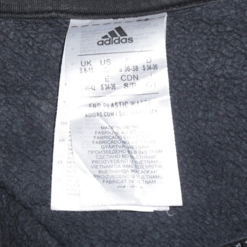 Adidas Women Black 1/4 Zip Sweatshirt S 8-10 Logo Pullover Top