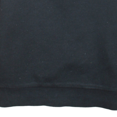 Adidas Women Black 1/4 Zip Sweatshirt S 8-10 Logo Pullover Top