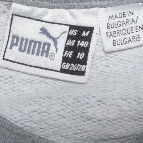 Puma Girls Grey & Blue Colourblock Logo Pullover Sweatshirt 10 Years