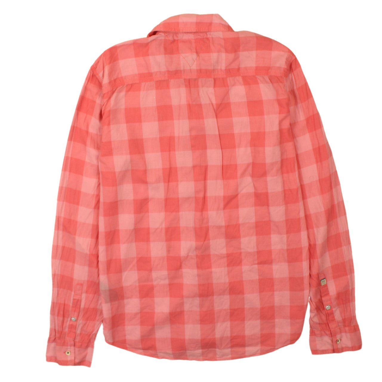 Hilfiger Denim Men's Red Check Long Sleeve Button-Up Shirt L