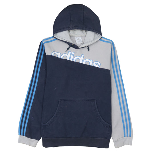Adidas Men's Blue Pullover Hoodie Medium Graphic Logo Sportswear