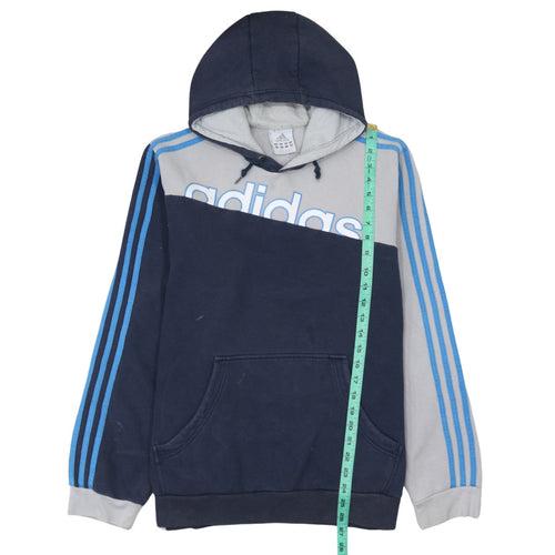 Adidas Men's Blue Pullover Hoodie Medium Graphic Logo Sportswear