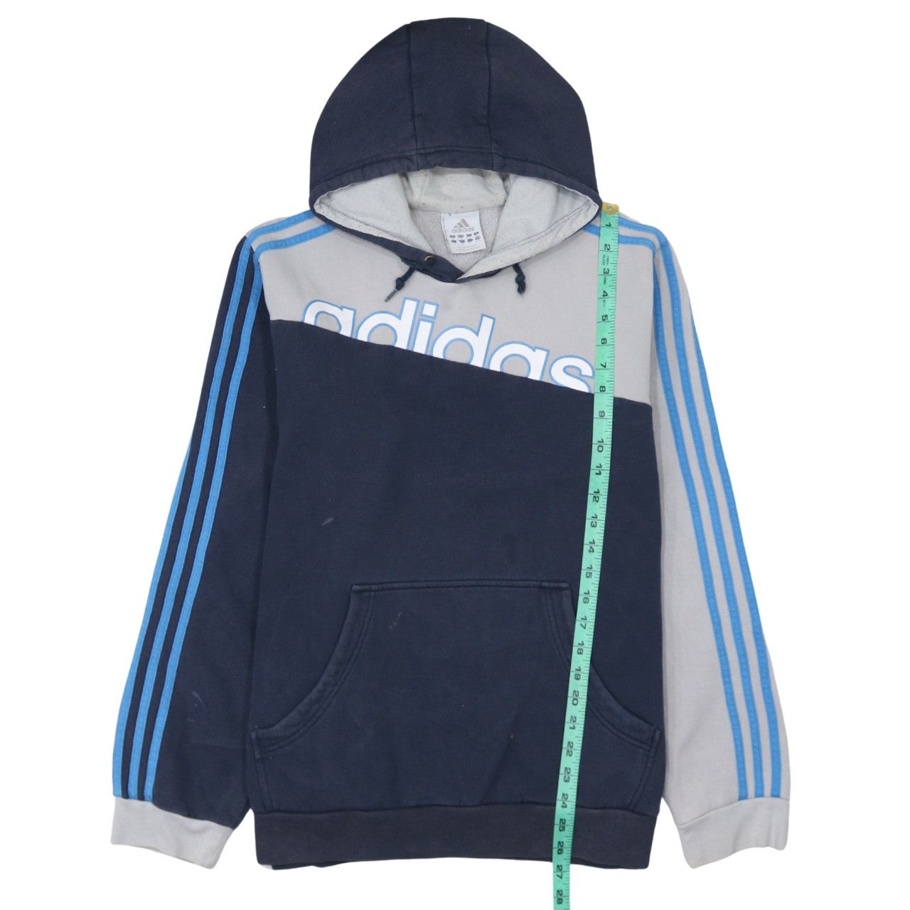 Adidas Men's Blue Pullover Hoodie Medium Graphic Logo Sportswear