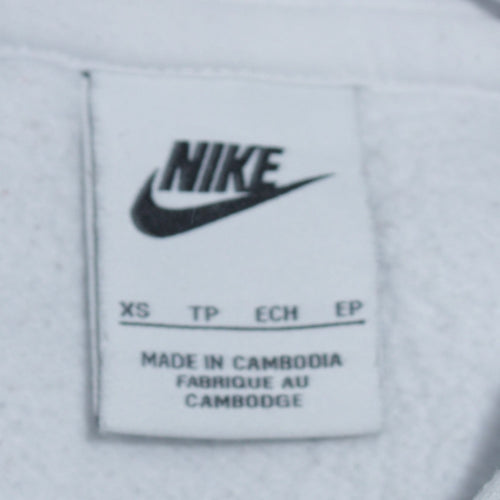 Nike Men's White Pullover Hoodie XS Logo Sportswear Fleece