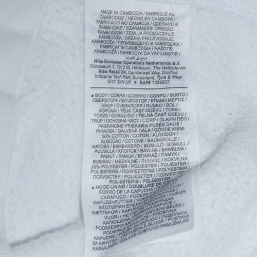 Nike Men's White Pullover Hoodie XS Logo Sportswear Fleece