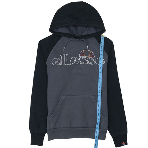 Ellesse Men's Grey & Black Pullover Hoodie XS Cotton Blend