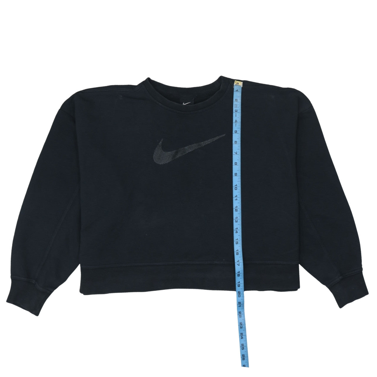 Nike Women Black Crew Neck Pullover Sweatshirt L Cotton Blend