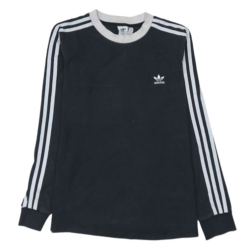 Adidas Women Black Long Sleeve Striped Crew Neck T-Shirt Size 12