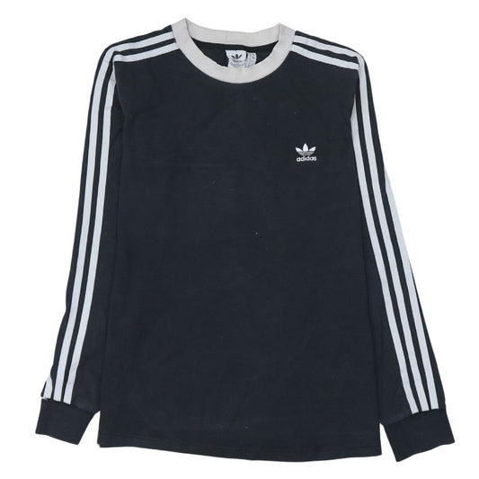 Adidas Women Black Long Sleeve Striped Crew Neck T-Shirt Size 12