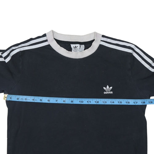 Adidas Women Black Long Sleeve Striped Crew Neck T-Shirt Size 12