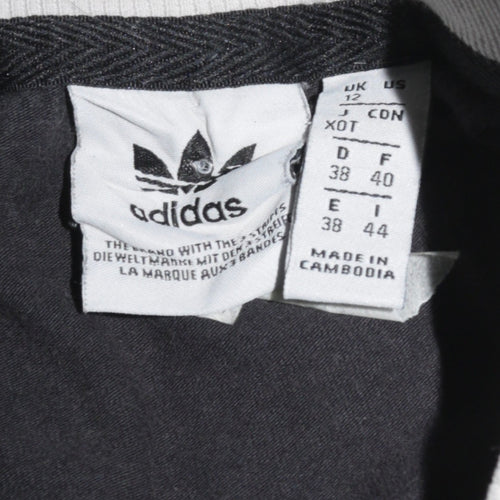 Adidas Women Black Long Sleeve Striped Crew Neck T-Shirt Size 12