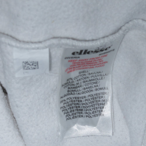 Ellesse Women White XL Pullover Sweatshirt Cotton Blend Logo Crew Neck