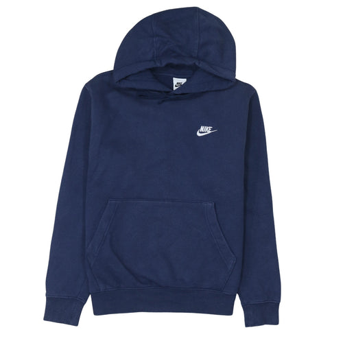Nike Men's Blue Pullover Hoodie Small Logo Sweatshirt