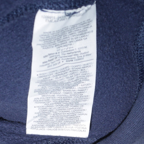 Nike Men's Blue Pullover Hoodie Small Logo Sweatshirt