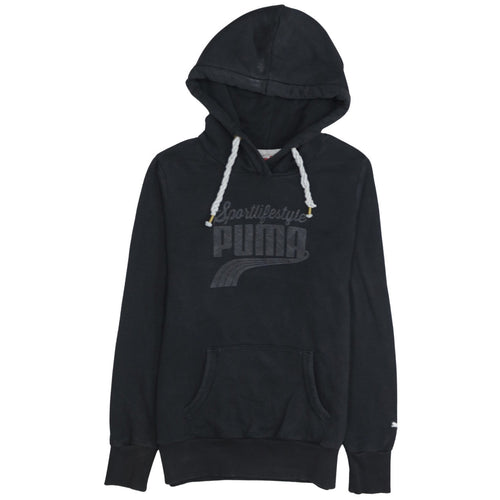 Puma Women's Black Hoodie Size 12 Pullover Hooded Sweatshirt