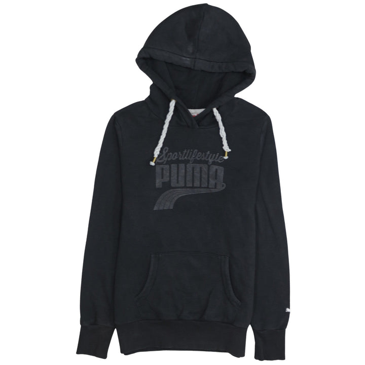 Puma Women's Black Hoodie Size 12 Pullover Hooded Sweatshirt