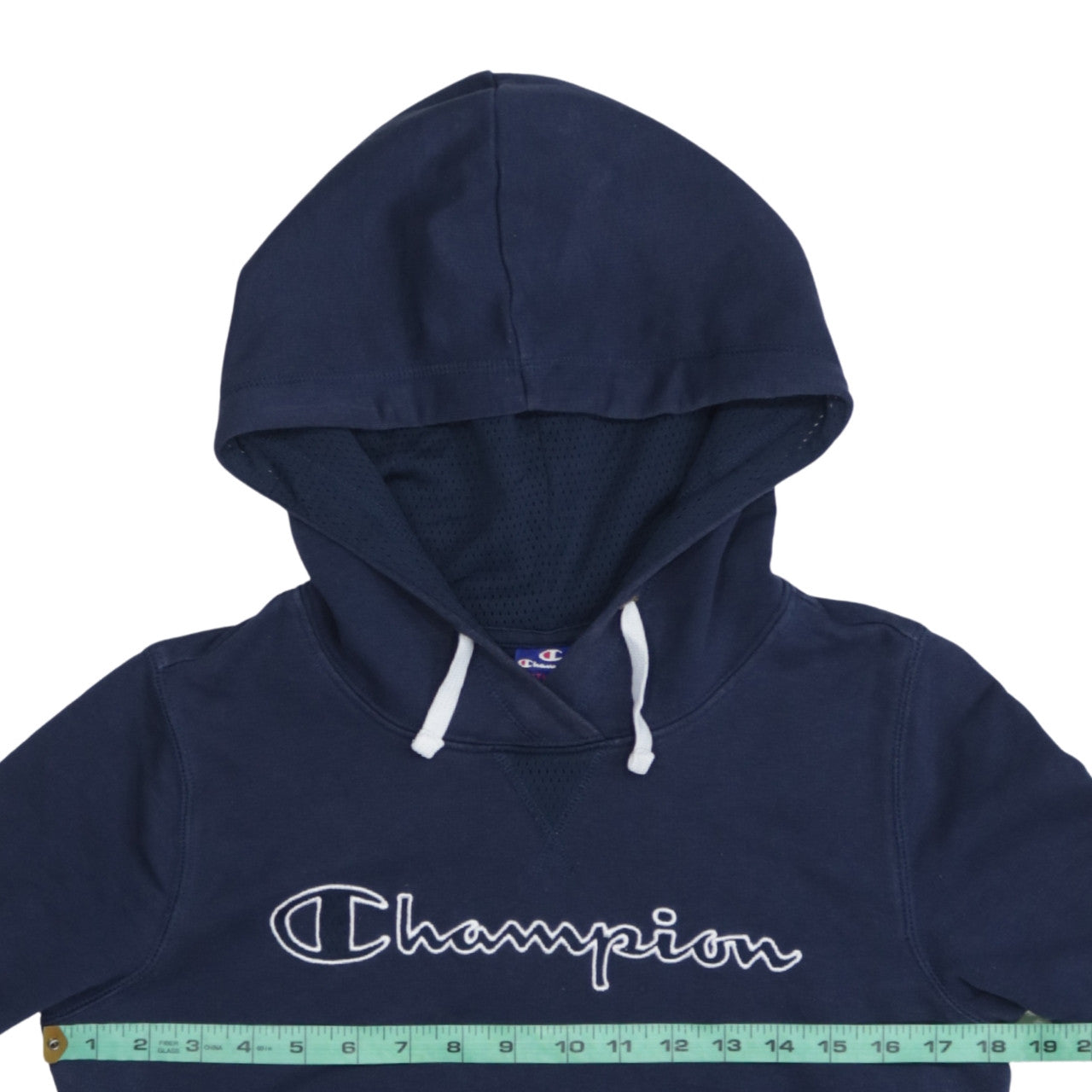 Champion Men's Blue Medium Pullover Hoodie Embroidered Logo