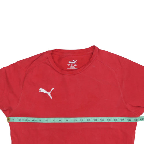 Puma Men's Red Short Sleeve Crew Neck Cotton T-Shirt M