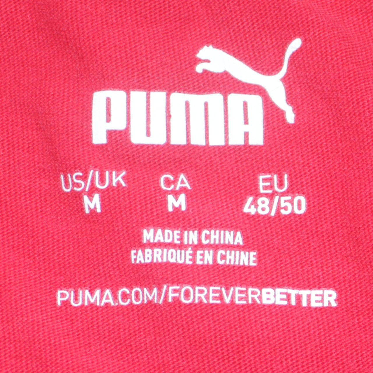 Puma Men's Red Short Sleeve Crew Neck Cotton T-Shirt M