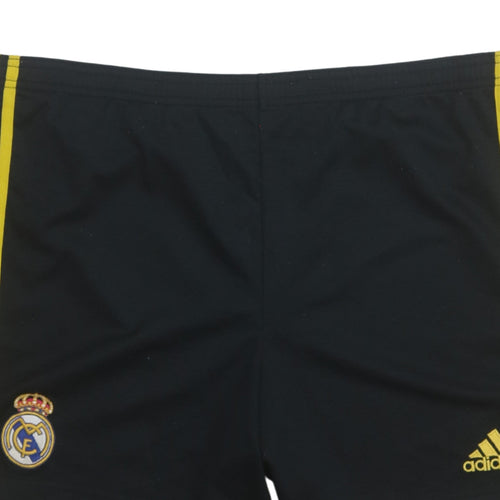 Adidas Men Black Real Madrid Athletic Football Shorts Size S