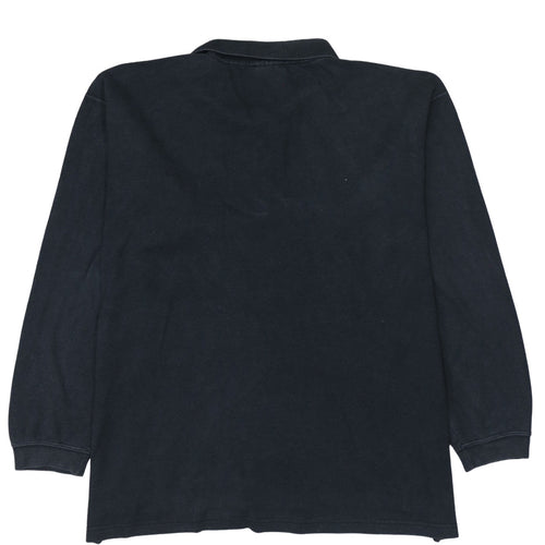 Reebok Men's Black Long Sleeve Cotton Polo Shirt Size L