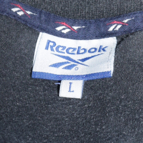 Reebok Men's Black Long Sleeve Cotton Polo Shirt Size L