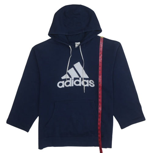 Adidas Men's Blue Pullover Hoodie Size M Sports Fleece Sweatshirt