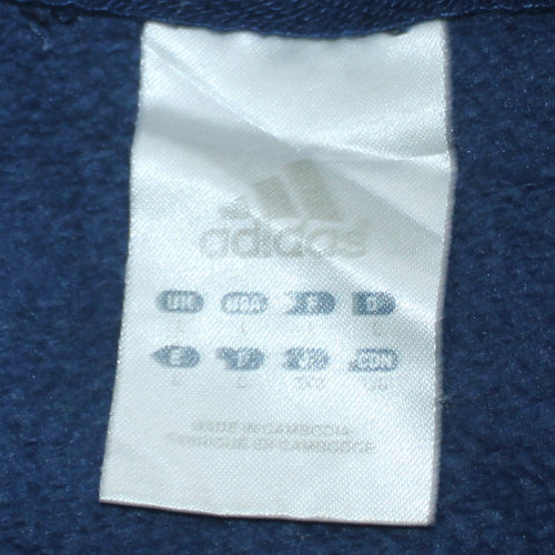 Adidas Men's Blue Pullover Hoodie Size M Sports Fleece Sweatshirt
