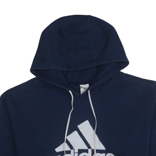 Adidas Men's Blue Pullover Hoodie Size M Sports Fleece Sweatshirt