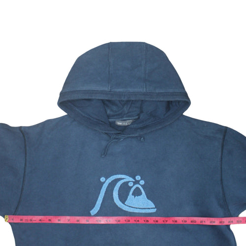Quiksilver Mens Blue Pullover Hoodie 2XL Surf Graphic Fleece Sweatshirt
