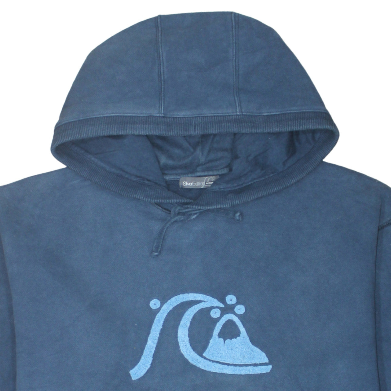 Quiksilver Mens Blue Pullover Hoodie 2XL Surf Graphic Fleece Sweatshirt