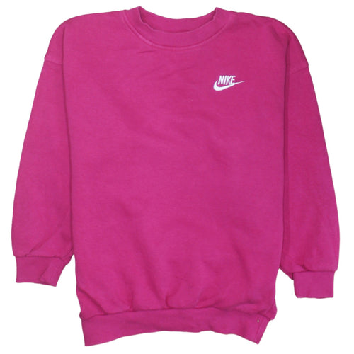 Nike Girls Pink Crew Neck Pullover Sweatshirt Size S 128–137cm
