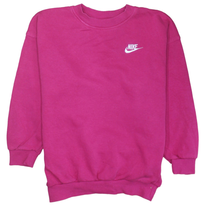 Nike Girls Pink Crew Neck Pullover Sweatshirt Size S 128–137cm