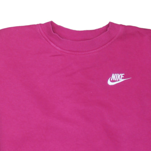 Nike Girls Pink Crew Neck Pullover Sweatshirt Size S 128–137cm