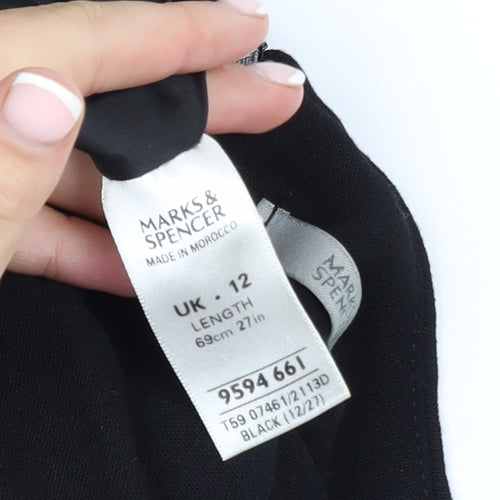 Marks and Spencer Women Black Size 12 Sleeveless Sheath Dress