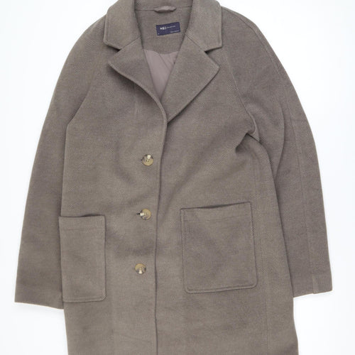 Marks and Spencer Women Brown Mid-Length Overcoat Size 12