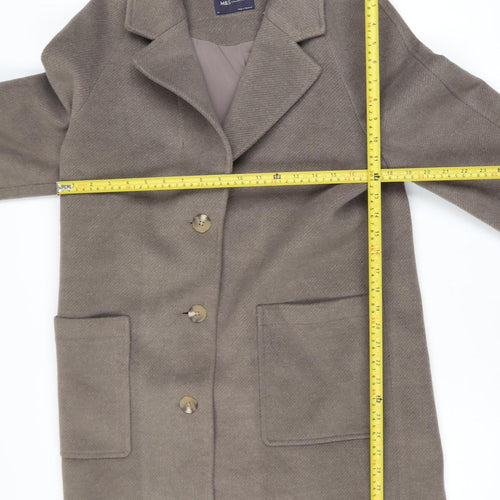 Marks and Spencer Women Brown Mid-Length Overcoat Size 12